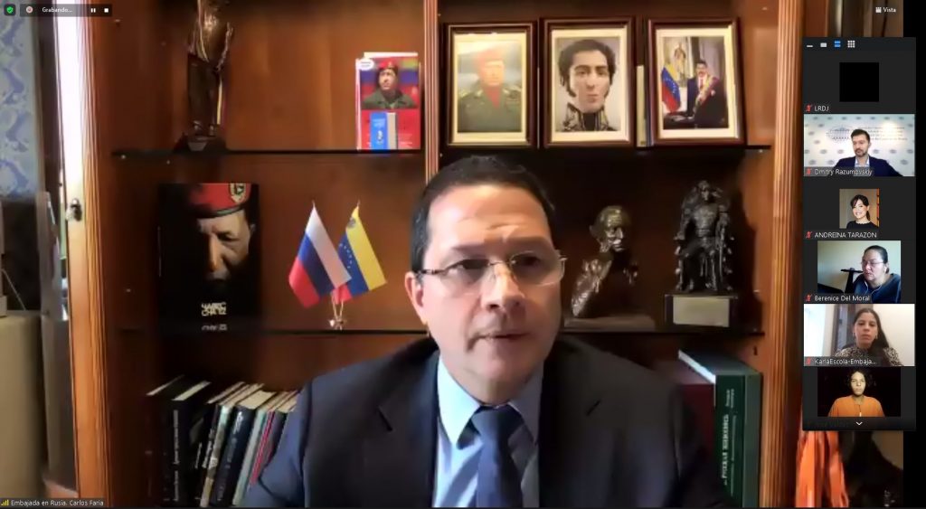 Carlos Faría, Embajador de la República Bolivariana de Venezuela en la Federación Rusa, en el foro de Desarrollo Económico en la Rusia Contemporánea- Julio 2021